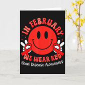 In February We Wear Red Chd Awareness Heart Diseas Karte (Gelbe Blume)