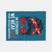 In February We Wear Red Chd Heart Disease Awarenes Fleecedecke (Vorderseite (Horizontal))