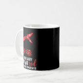In February We Wear Red Chd Heart Disease Awarenes Kaffeetasse (Vorderseite Links)