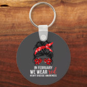 In February We Wear Red Chd Heart Disease Awarenes Schlüsselanhänger (Vorderseite)