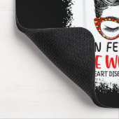 In February We Wear Red Messy Bun Heart Disease Aw Mousepad (Ecke)