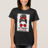 In February We Wear Red Messy Bun Heart Disease Aw T-Shirt (Vorderseite)
