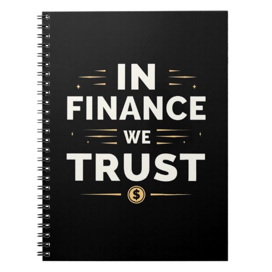 In Finance We Trust - Minimalistisches Notebook Notizblock (Vorderseite)
