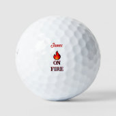In Flammen -Name/ Initiale Golfball (Vorderseite)
