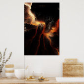 in Flammen Poster (Küche)