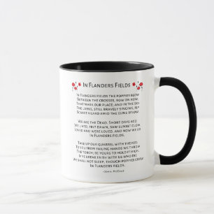 In Flandern Field blühen die Poppies John McCrae Tasse