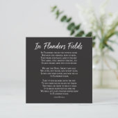 In Flanders Fields Gedicht Gedenktag Karte (Stehend Vorderseite)