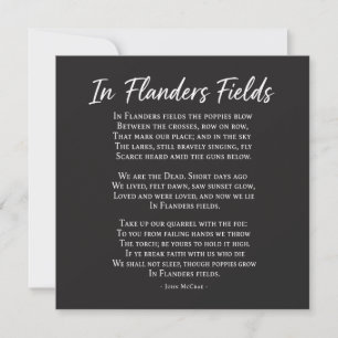 In Flanders Fields Gedicht Gedenktag Karte