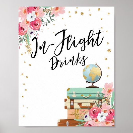 In-Flight-Drinks Bar sign Travel Shower Adventure Poster (Vorne)