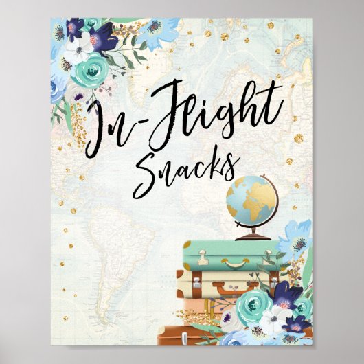 In-Flight Snacks Bar sign Travel Shower Adventure Poster (Vorne)