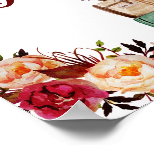 In Flug Drinks unterzeichnen Reisen Brautparty Pla Poster (Ecke)