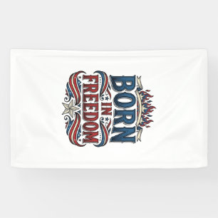 In Freiheit geborenes patriotisches Vintage-Vector Banner