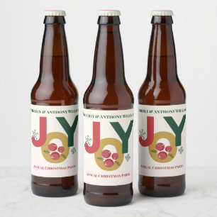 In Freude gewickelt, mit froher Weihnacht verbunde Bierflaschenetikett