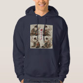 "In Full Bloom" Japanese Cat in Kimono Hoodie (Vorderseite)