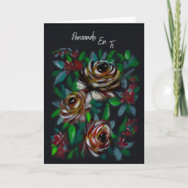 In Gedanken an Dich Trauerkarte Floral Karte