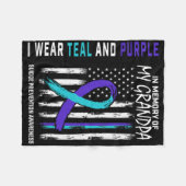 In Gedenken an Großvater Selbstmord-Bewusstseins-P Fleecedecke (Vorderseite (Horizontal))