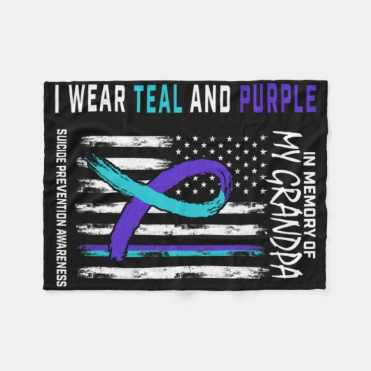 In Gedenken an Großvater Selbstmord-Bewusstseins-P Fleecedecke (Vorderseite (Horizontal))