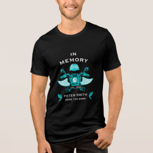 In Gedenken schwarzer Motorradfahrer Biker Beerdig Tri-Blend Shirt