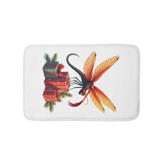In Geschenkpapier Eingewickelte Libelle Badematte (Vorderseite)