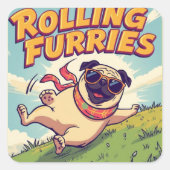 In Glück hinein Quadratischer Aufkleber (Vorderseite)