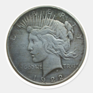 In GOD vertrauen wir - Münze von 1922 Runder Aufkleber