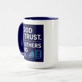 In God We Trust All Others Bring Data Lean Quote Tasse (Vorderseite Links)