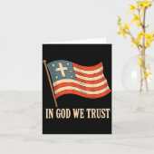 In God We Trust American Flag Cross Faith 4th Of J Karte (Gelbe Blume)