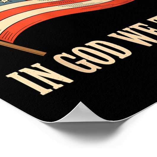 In God We Trust American Flag Cross Faith 4th Of J Poster (Ecke)