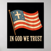 In God We Trust American Flag Cross Faith 4th Of J Poster (Vorne)