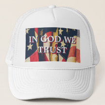 In God We Trust USA Flag White