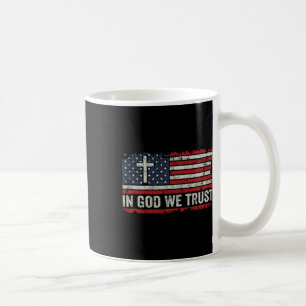 In God We Trust - Vintage USA-Flagge Kreuz Patriot Kaffeetasse