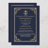 In Gold Justice Scale Abschluss Einladungen getrim (Vorne/Hinten)