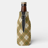 In Gold Karierte Bias mit grünem Streifen Flaschenkühler (Flasche Rückseite)