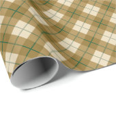In Gold Karierte Bias mit grünem Streifen Geschenkpapier (Rolleneckpunkt)
