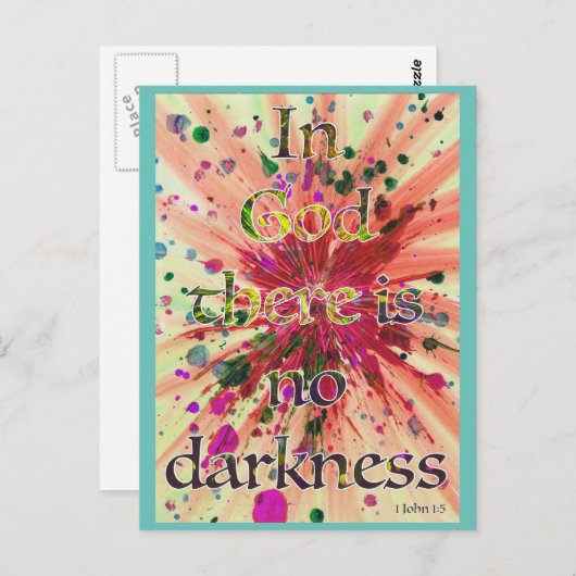 'In Gott gibt es keine Finsternis' 1 Johannes 1:5  Postkarte (Vorne/Hinten)