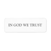 IN GOTT VERTRAUEN WIR (Vorne)