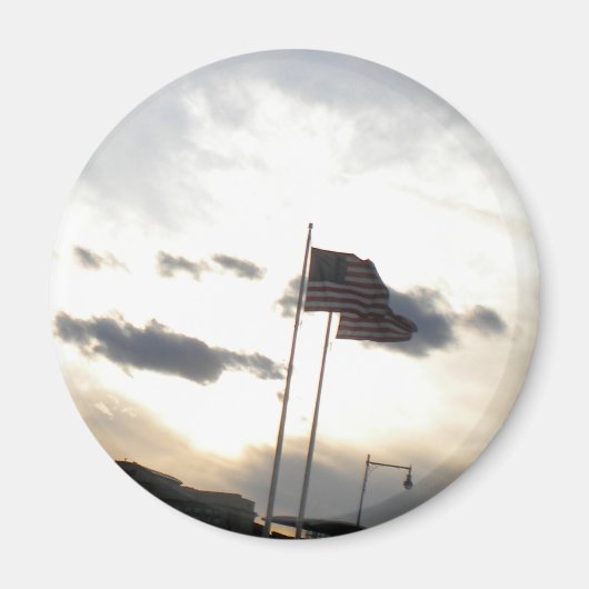 In Gott vertrauen wir amerikanischen Flag (Sunset) Magnet (Vorne)
