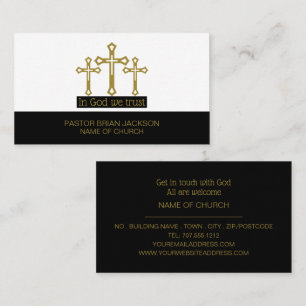 In Gott vertrauen wir, Crucifix, Christentum, reli Visitenkarte