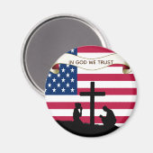 In Gott vertrauen wir dem Gebet über die eigene Gr Magnet (Vorderseite/Rückseite)