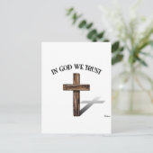 In Gott vertrauen wir dem robusten Kreuz Postkarte (Stehend Vorderseite)