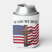 In Gott vertrauen wir dem widerspenstigen Kreuz un Dosenkühler (Kanne Vorderseite)