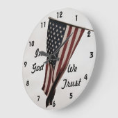 In Gott vertrauen wir der amerikanischen Flagge Große Wanduhr (Winkel)