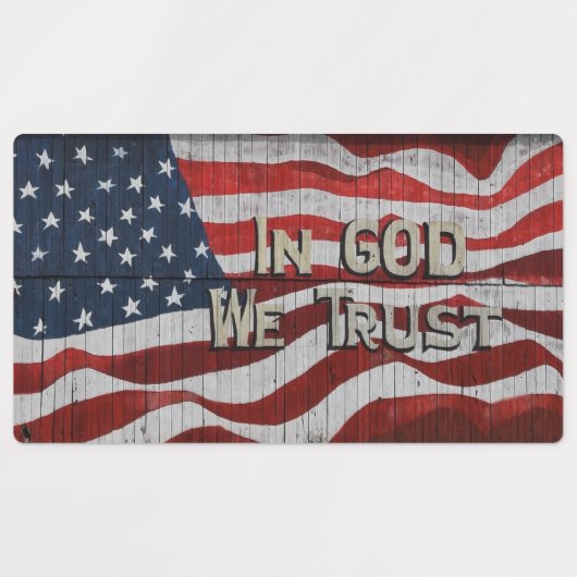 In Gott vertrauen wir der rustikalen Stallbehörde Etiketten (Design 1)