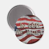 In Gott vertrauen wir der rustikalen Stallbehörde  Magnet (Vorderseite/Rückseite)