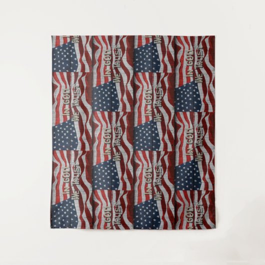 In Gott vertrauen wir der rustikalen Stallbehörde Wandteppich (Vorderseite)