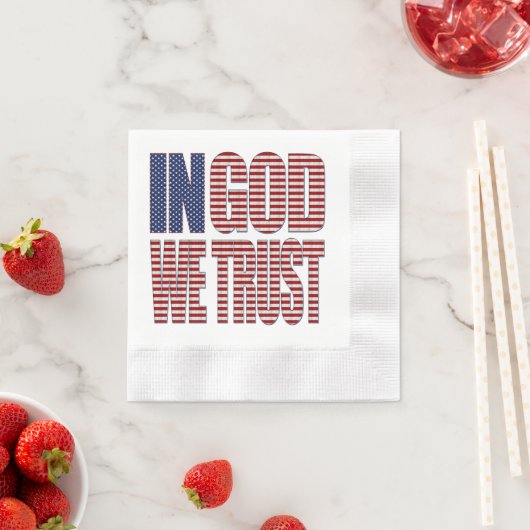 In Gott vertrauen wir US Flagge Christlichen Text Serviette (Beispiel)