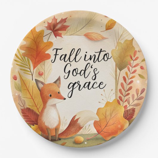 In Gottes Gnade fallen Pappteller (Vorderseite)