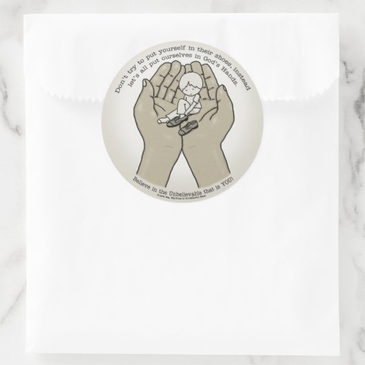 In Gottes Händen Runder Aufkleber (Tasche)