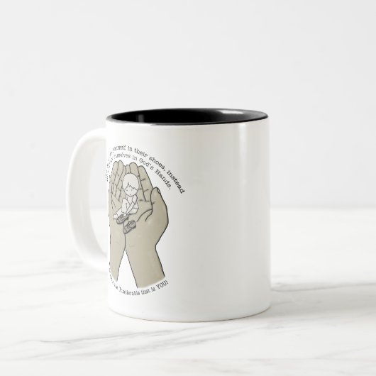 In Gottes Händen Zweifarbige Tasse (Vorderseite Links)