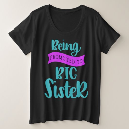 In große Schwester befördert werden Größe T-Shirt (Design vorne)